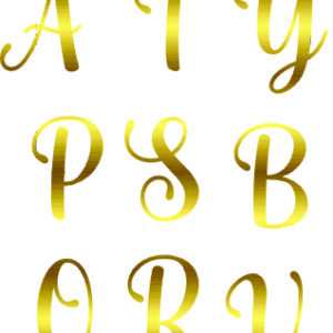 Termocolante  LETRAS douradas ( N a Z)