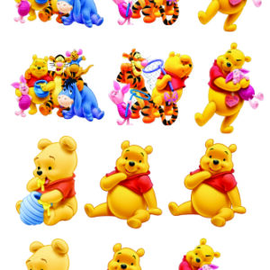 aplique termocolante ursinho Pooh- cartela com 12 unid
