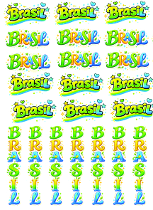 aplique termocolante Brasil - cartela com 12 unid