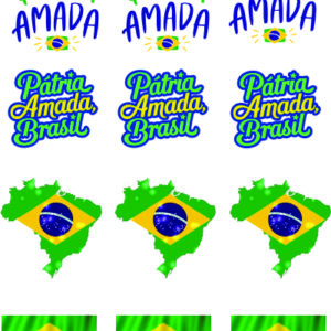 aplique termocolante Brasil Pátria- cartela com 12 unid