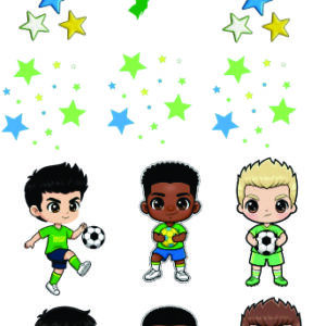 Aplique termocolante Brasil Mascotes Meninos