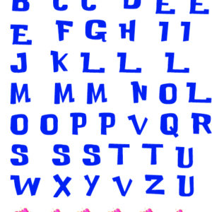 Termocolante  LETRAS azul maiúsculas