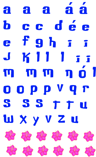 Termocolante LETRAS azul minúsculas.