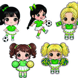 Aplique Mascote do Brasil para boné - kit com 5 unid