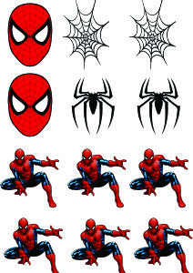 aplique termocolante Homem aranha - cartela com 12 unid