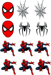 aplique termocolante Homem aranha - cartela com 12 unid