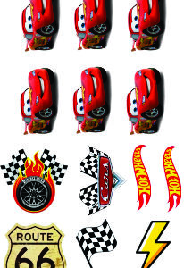 aplique termocolante Carros- cartela com 12 unid